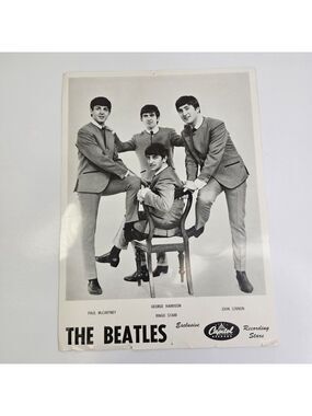 Original 1963-64 The Beatles Photo Capital Records 11" X 8" McCartney Lennon